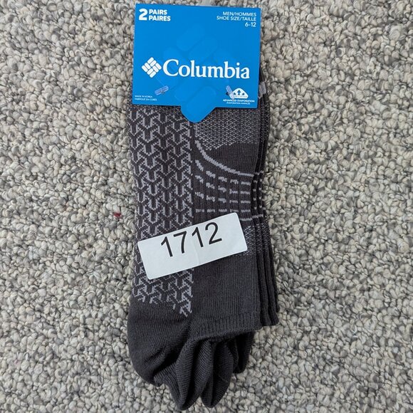 Columbia*‎ Men's COOLMAX Advanced Evaporation 2 Pairs Grey Socks~ Size 6-12 - Picture 7 of 8
